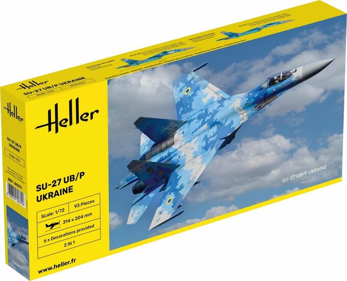 Heller 80371 SU-27 UB/P Ukraine Bouwpakket Schaal 1:72 vliegtuig