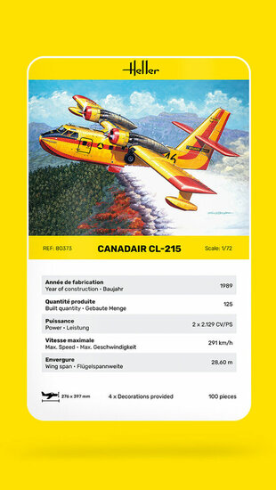 Heller 80373 Canadair CL-215 Bouwpakket Schaal 1:72 vliegtuig