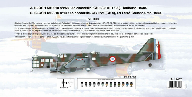 Heller 80397 BLOCH 210 &quot;Heller Museum Bouwpakket Schaal 1:72