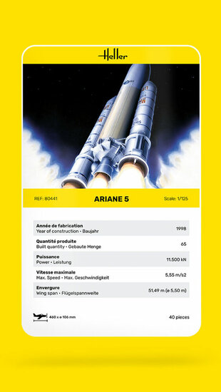 Heller 80441 Ariane 5 Bouwpakket Schaal 1:125