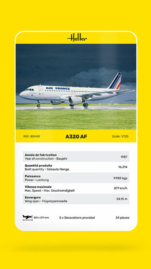 Heller 80448 A 320 AF Bouwpakket Schaal 1:125