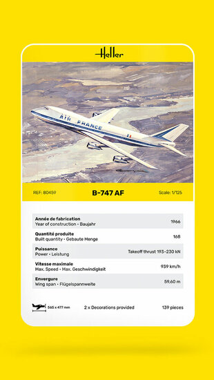 Heller 80459 B-747 AF Bouwpakket Schaal 1:125