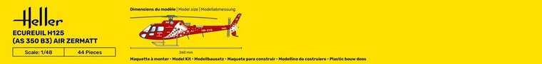 Heller 80490 ECUREUIL H125 (AS 350 B3) AIR ZERMATT Bouwpakket Schaal 1:48
