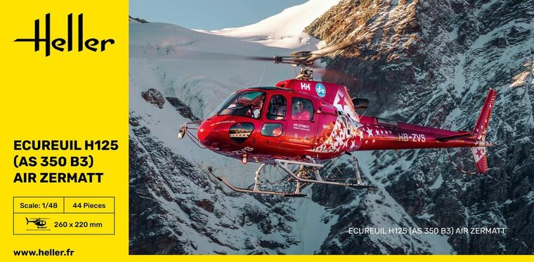 Heller 80490 ECUREUIL H125 (AS 350 B3) AIR ZERMATT Bouwpakket Schaal 1:48
