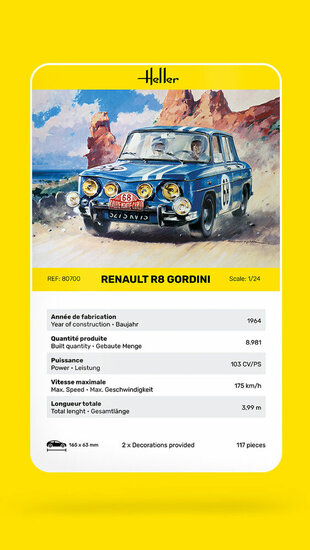Heller 80700 Renault R8 Gordini Bouwpakket Schaal 1:24