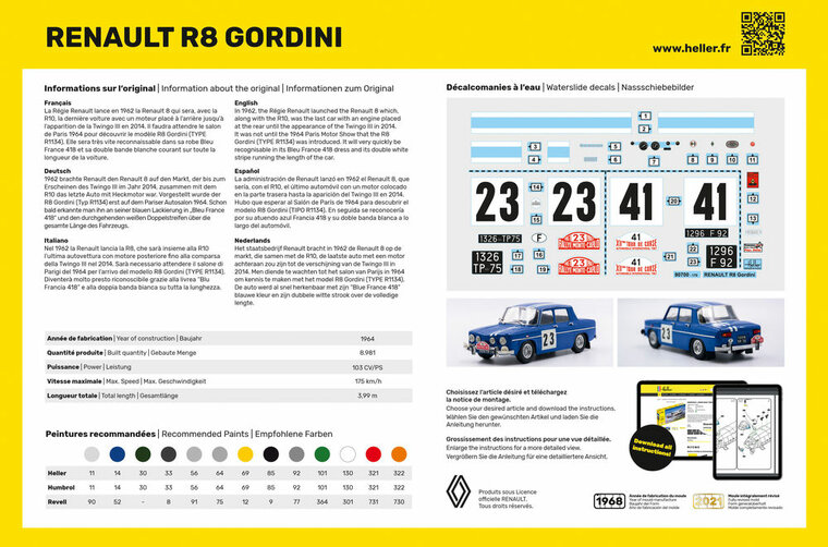 Heller 80700 Renault R8 Gordini Bouwpakket Schaal 1:24