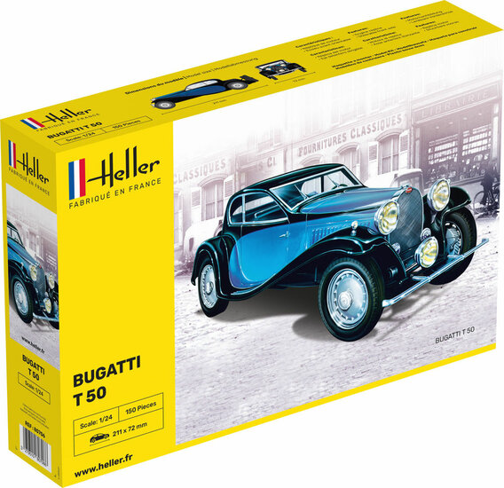 Heller 80706 Bugatti T 50 Bouwpakket Schaal 1:24