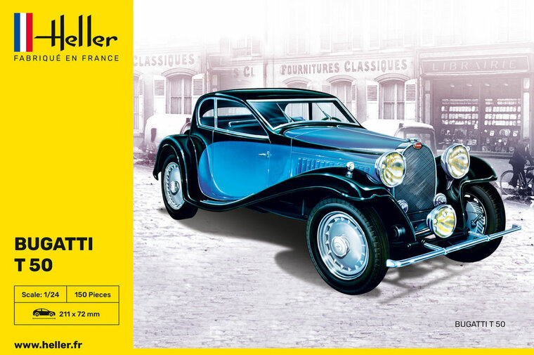 Heller 80706 Bugatti T 50 Bouwpakket Schaal 1:24