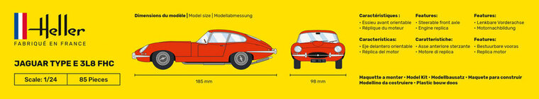 Heller 80709 Jaguar Type E 3L8 FHC Bouwpakket Schaal 1:24