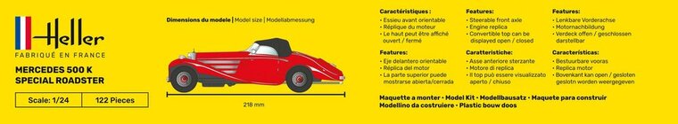 Heller 80710 500 K Special Roadster Bouwpakket Schaal 1:24
