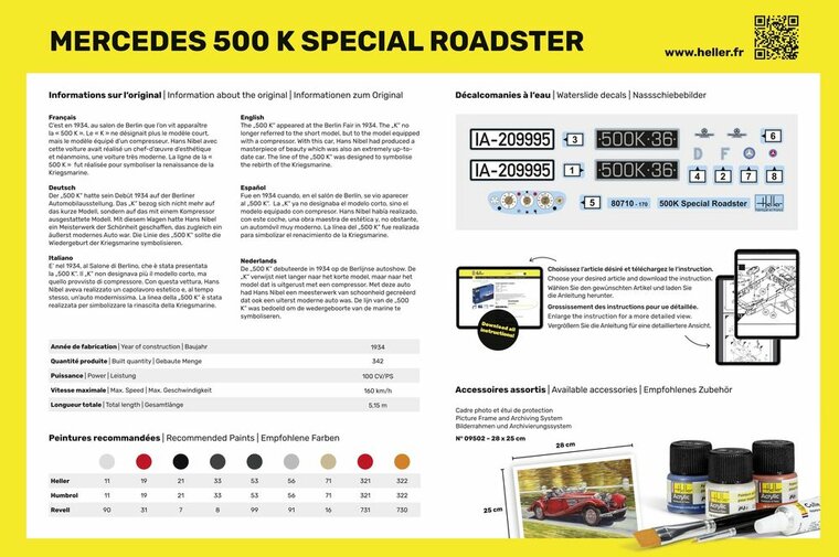 Heller 80710 500 K Special Roadster Bouwpakket Schaal 1:24