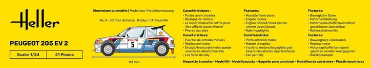 Heller 80716 Peugeot 205 EV 2 Bouwpakket Schaal 1:24