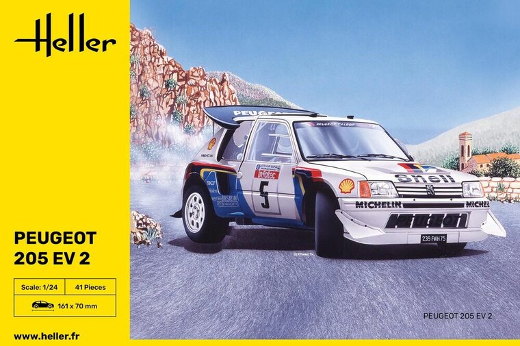 Heller 80716 Peugeot 205 EV 2 Bouwpakket Schaal 1:24