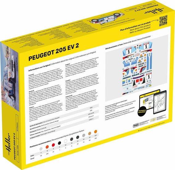 Heller 80716 Peugeot 205 EV 2 Bouwpakket Schaal 1:24