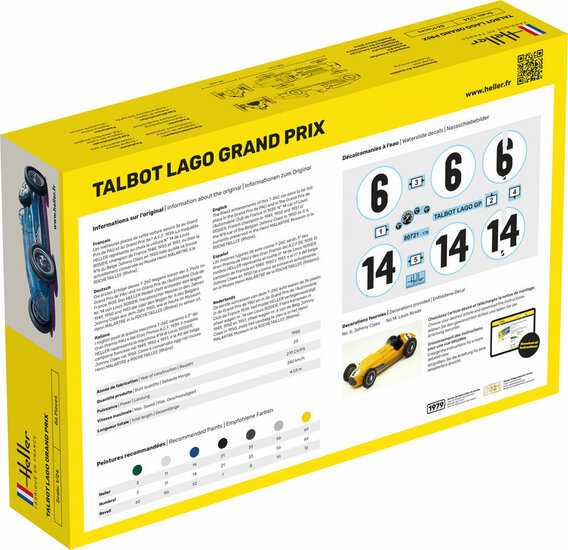 Heller 80721 Talbot Lago Grand Prix Bouwpakket Schaal 1:24