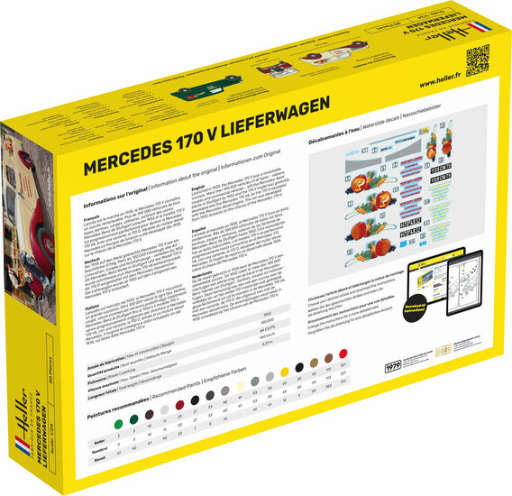 Heller 80736 MB 170 Lieferwagen Bouwpakket Schaal 1:24
