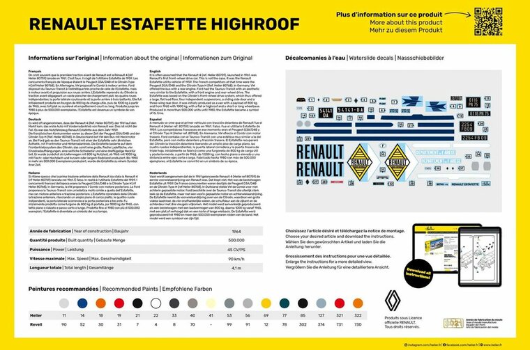 Heller 80740 Estafette Highroof Bouwpakket Schaal 1:24