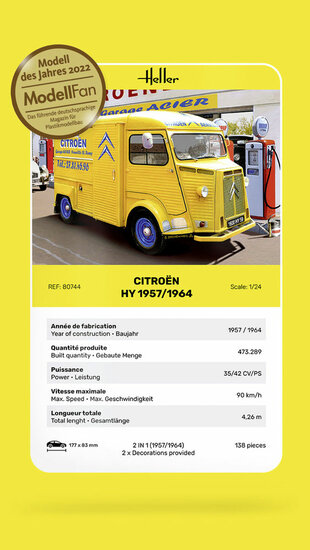Heller 80744 CITROEN HY 1957/1964 Bouwpakket Schaal 1:24