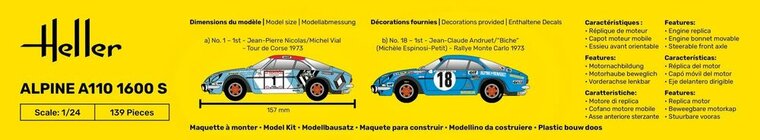Heller 80745 Alpine A110 (1600) Bouwpakket Schaal 1:24