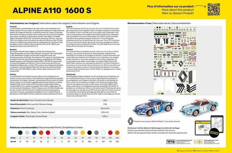 Heller 80745 Alpine A110 (1600) Bouwpakket Schaal 1:24