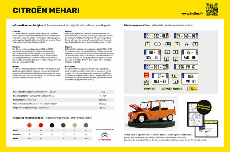 Heller 80760 Citroen Mehari (Version 1) Bouwpakket Schaal 1:24