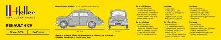 Heller 80762 Renault 4 CV Bouwpakket Schaal 1:24