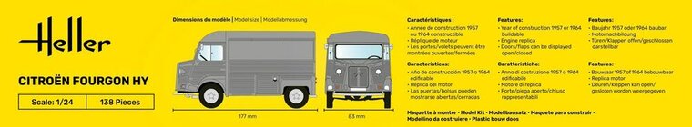 Heller 80768 Citroen Fourgon HY Bouwpakket Schaal 1:24