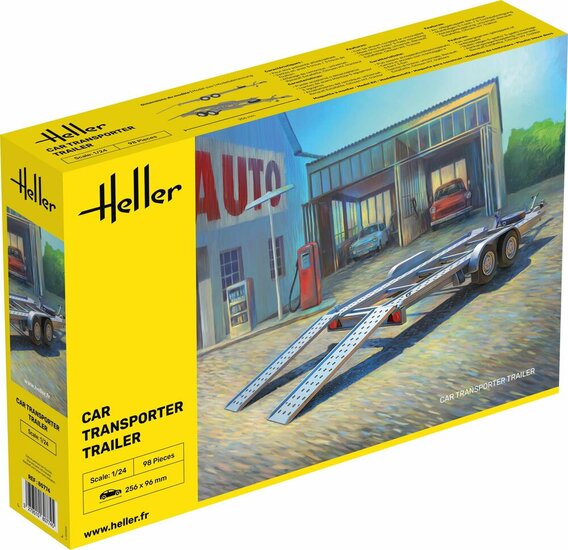 Heller 80774 Car Transporter Trailer Bouwpakket Schaal 1:24