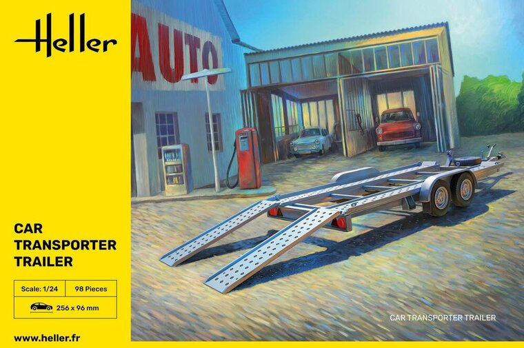 Heller 80774 Car Transporter Trailer Bouwpakket Schaal 1:24