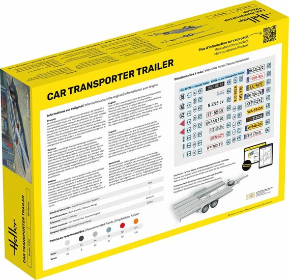 Heller 80774 Car Transporter Trailer Bouwpakket Schaal 1:24