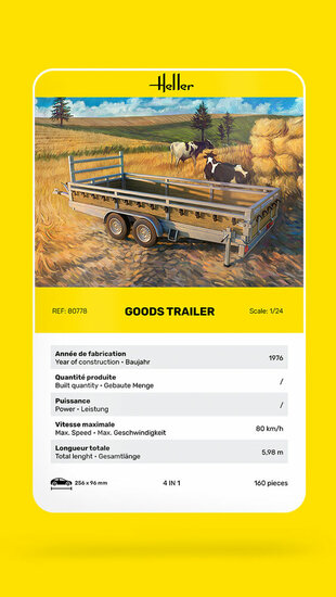 Heller 80778 Goods Trailer Bouwpakket Schaal 1:24