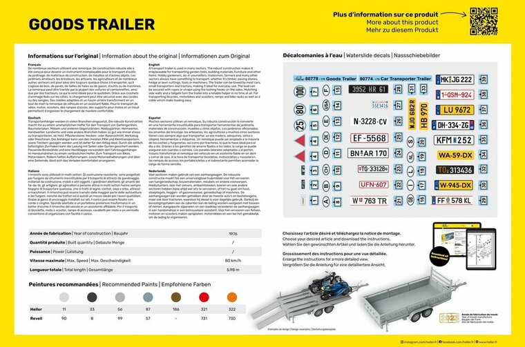 Heller 80778 Goods Trailer Bouwpakket Schaal 1:24