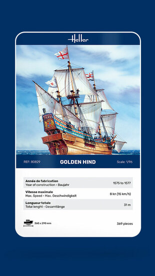 Heller 80829 Golden Hind Bouwpakket Schaal 1:96
