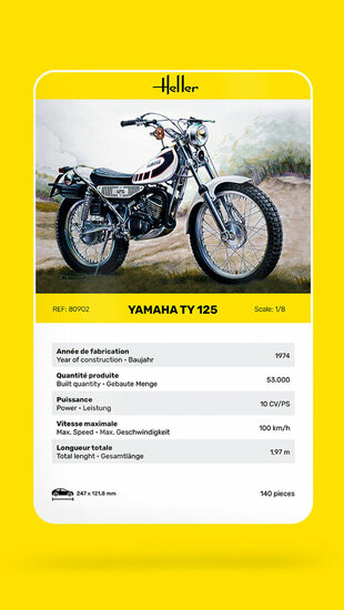 Heller 80902 Yamaha TY 125 Bouwpakket Schaal 1:8