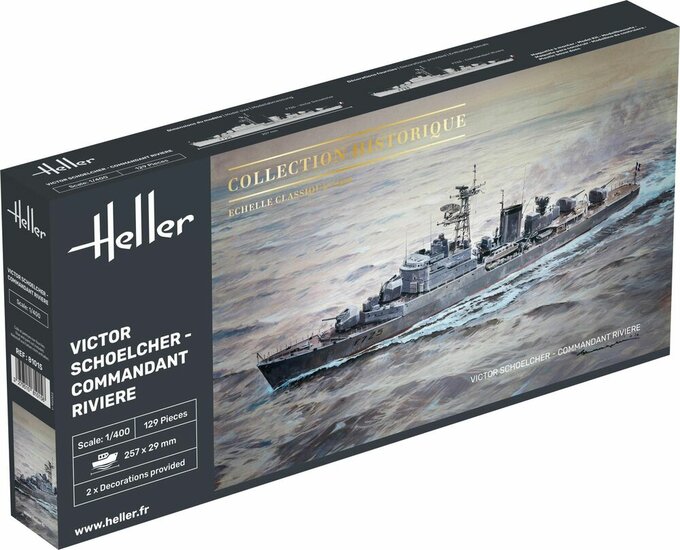 Heller 81015 VICTOR SCHOELCHER - COMMANDANT RIVIERE Bouwpakket Schaal 1:400