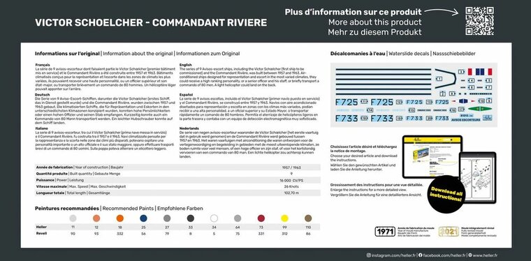 Heller 81015 VICTOR SCHOELCHER - COMMANDANT RIVIERE Bouwpakket Schaal 1:400