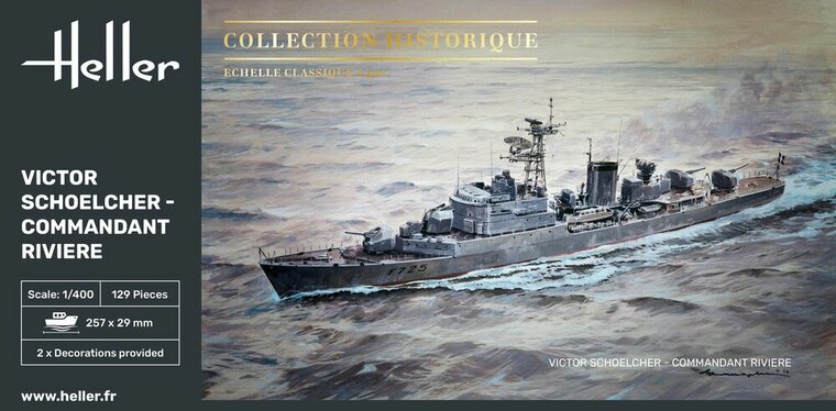 Heller 81015 VICTOR SCHOELCHER - COMMANDANT RIVIERE Bouwpakket Schaal 1:400