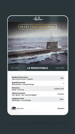 Heller 81075 U-Boot S/M Redoutable Bouwpakket Schaal 1:400