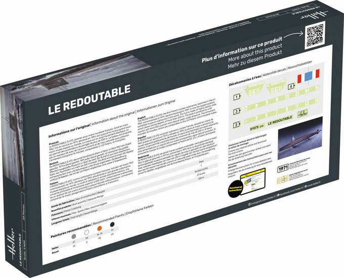 Heller 81075 U-Boot S/M Redoutable Bouwpakket Schaal 1:400