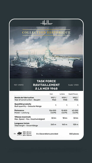 Heller 81092 TASK FORCE "RAVITAILLEMENT A LA MER Bouwpakket Schaal 1:400