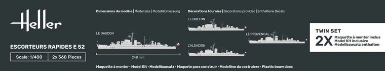 Heller 81094 Escorteurs Rapides E 52 Collection Historique Bouwpakket Schaal 1:400