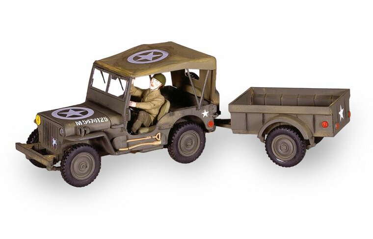 Heller 81105 US 1/4 Ton Truck 'n Trailer Bouwpakket Schaal 1:35