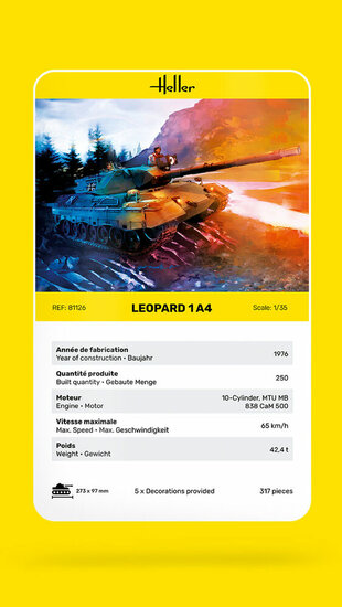Heller 81126 Leopard 1A4 Bouwpakket Schaal 1:35