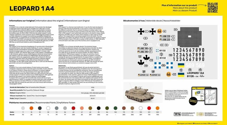 Heller 81126 Leopard 1A4 Bouwpakket Schaal 1:35