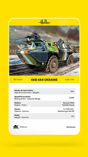 Heller 81130 VAB 4x4 Ukraine Bouwpakket Schaal 1:35