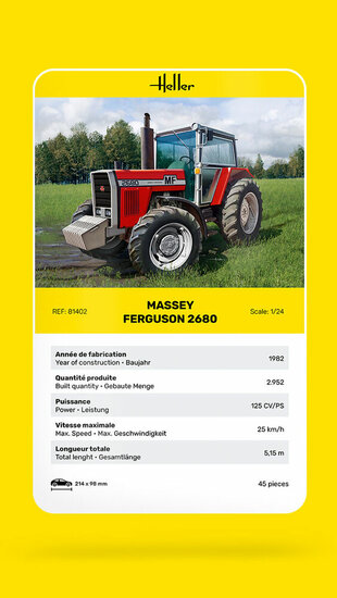 Heller 81402 Massey Ferguson 2680 Bouwpakket Schaal 1:24