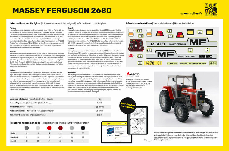Heller 81402 Massey Ferguson 2680 Bouwpakket Schaal 1:24