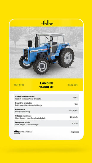 Heller 81403 LANDINI 16000 DT Bouwpakket Schaal 1:24