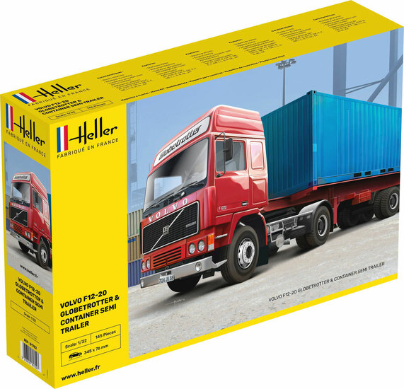 Heller 81702 F12-20 Globetrotter & Container semi trailer Bouwpakket Schaal 1:32