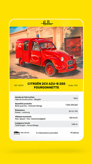 Heller 82701 Citroen 2CV Fourgonette AK 250 Bouwpakket Schaal 1:24